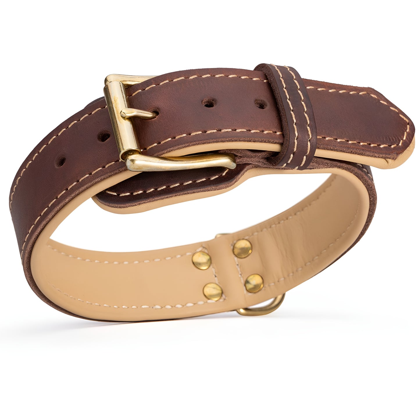 Royal Nappa Padded Handmade Leather Dog Collar for Fashion Walking