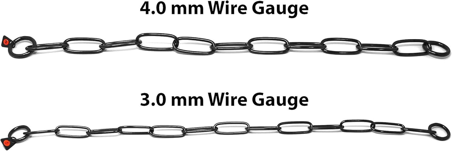 Herm Sprenger Black Stainless Steel Long Link Fur Saver