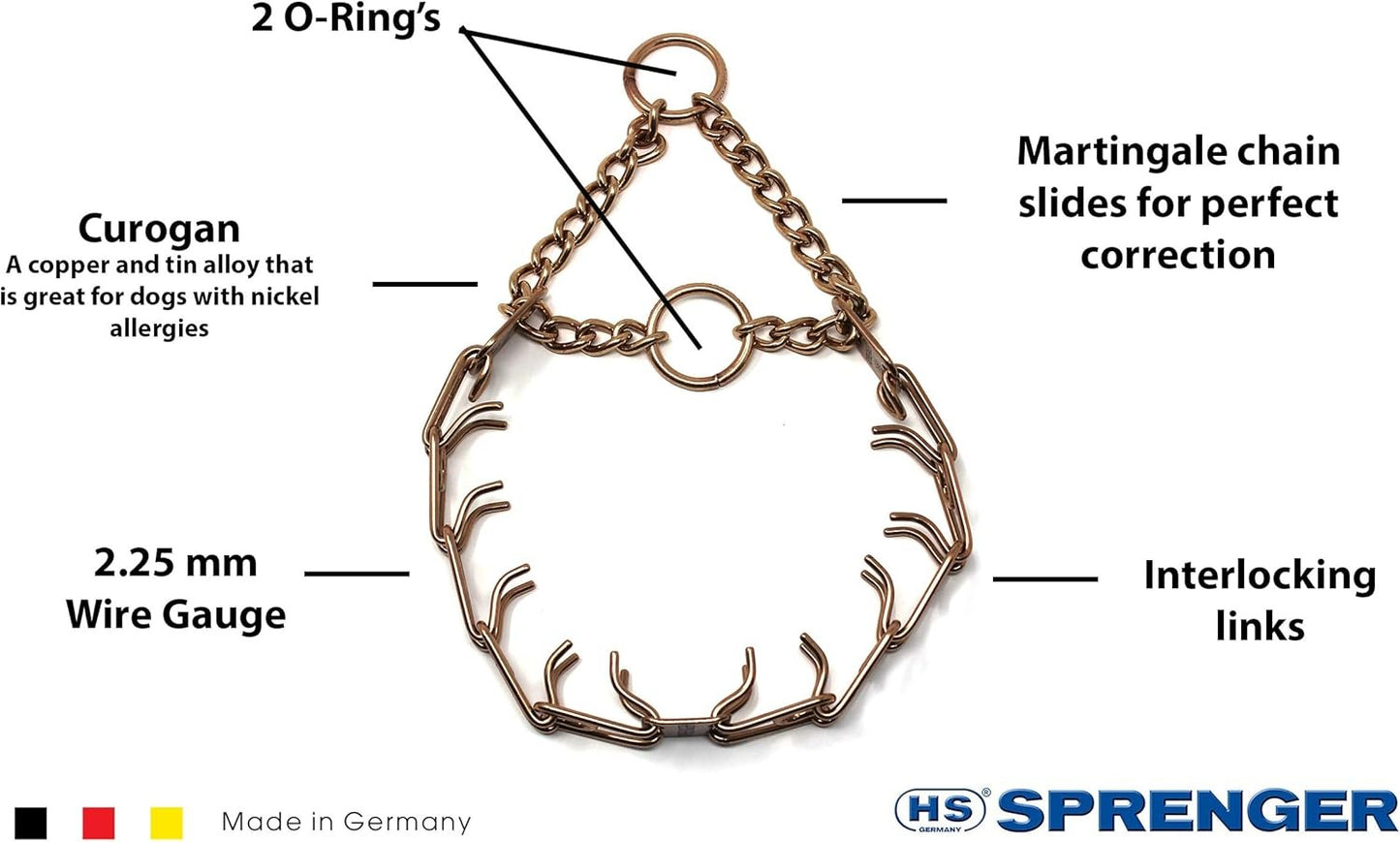Herm Sprenger Curogan Prong Collar with O ring