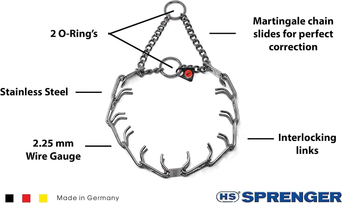 Collar de puntas de acero inoxidable Herm Sprenger con junta tórica