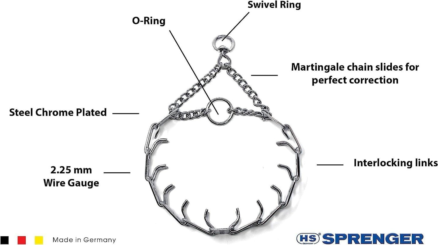 Herm Sprenger Chrome Prong Collar con giratorio
