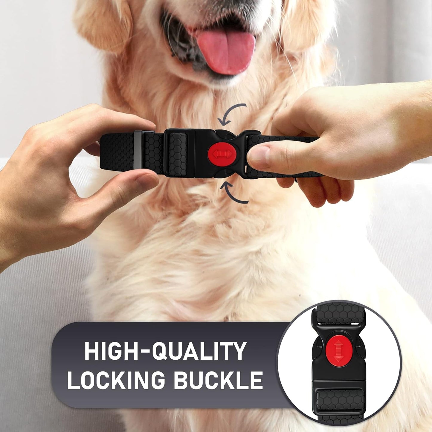 Collar de perro ajustable NexaPaw con hebilla de bloqueo de seguridad