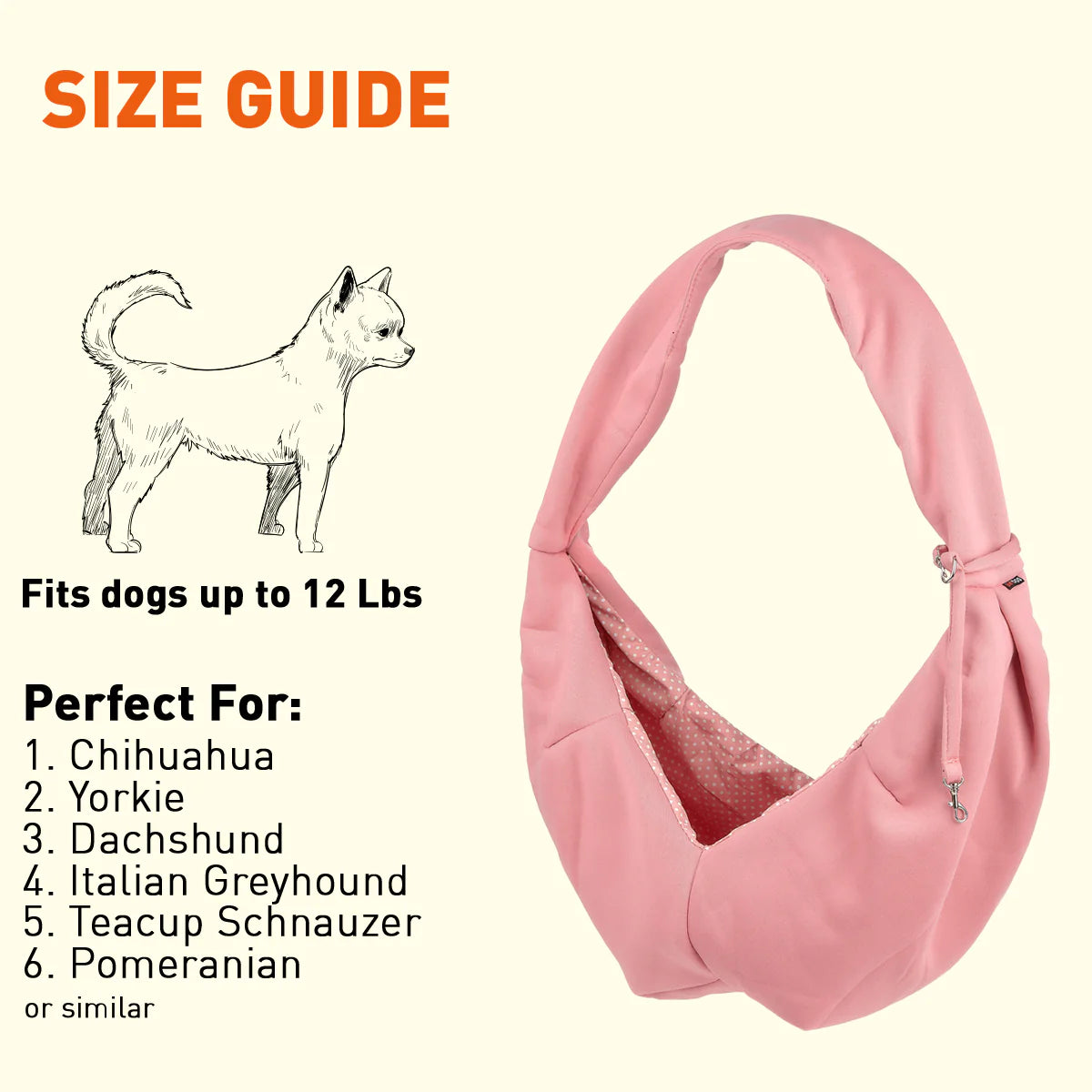 Pet Sling Carrier for Small Dogs & Cats