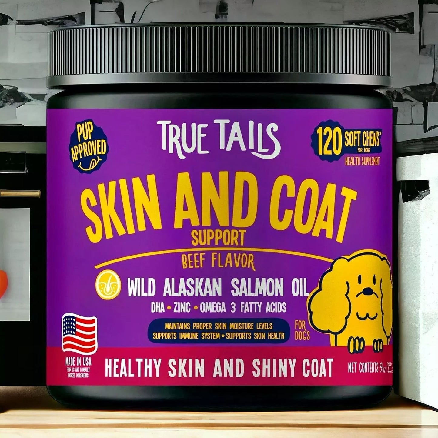 Skin and Coat Support For Dogs 9oz Jar (120 count)