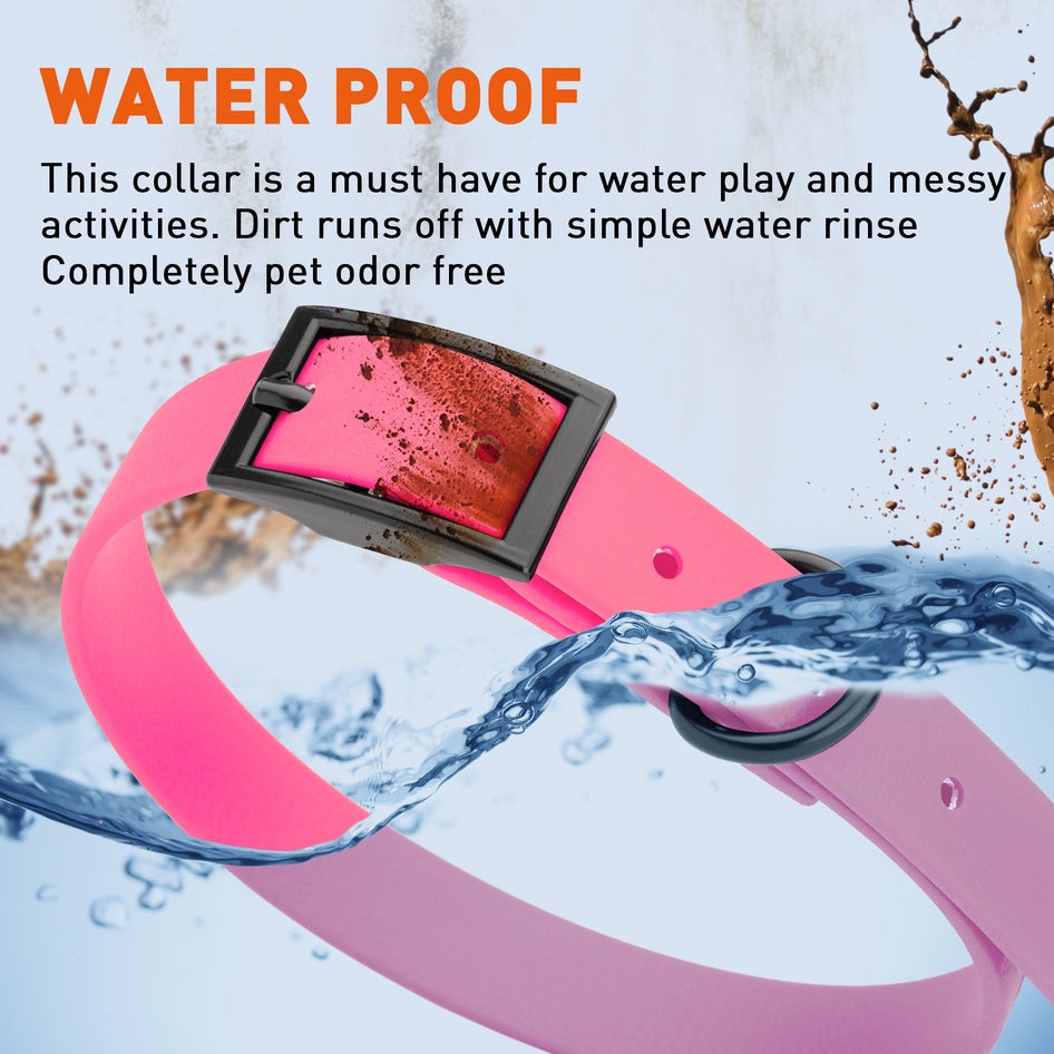 Wide 1.5"- XL (20 to 24 inches) Biothane Waterproof Collar