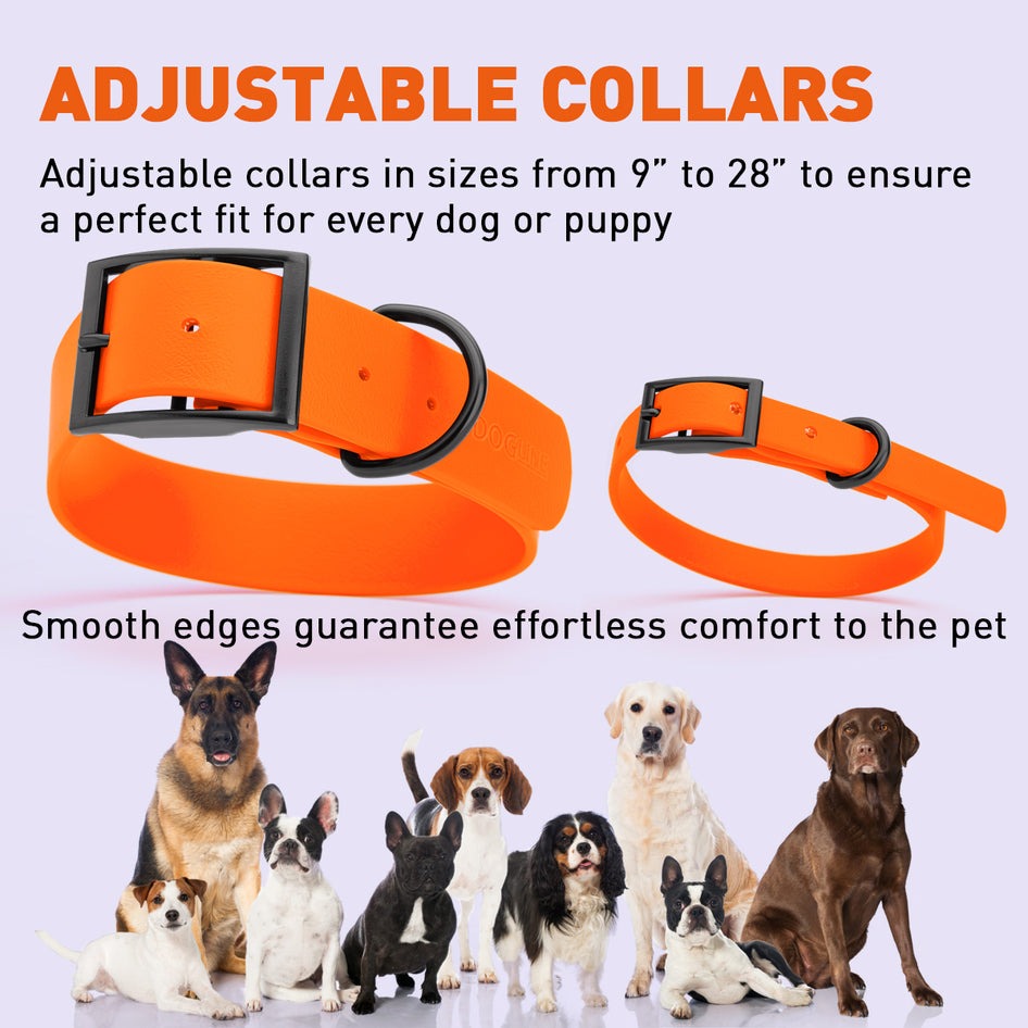 Wide 1.5"- XL (20 to 24 inches) Biothane Waterproof Collar