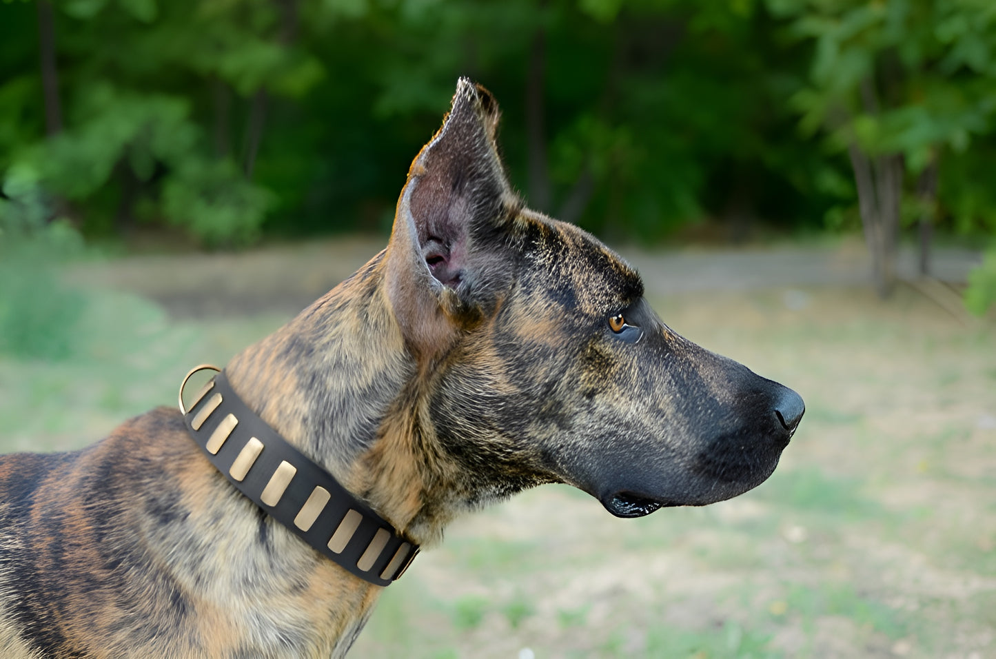 Fashion Studded Dog Collar with Sparkling Plates for Walking