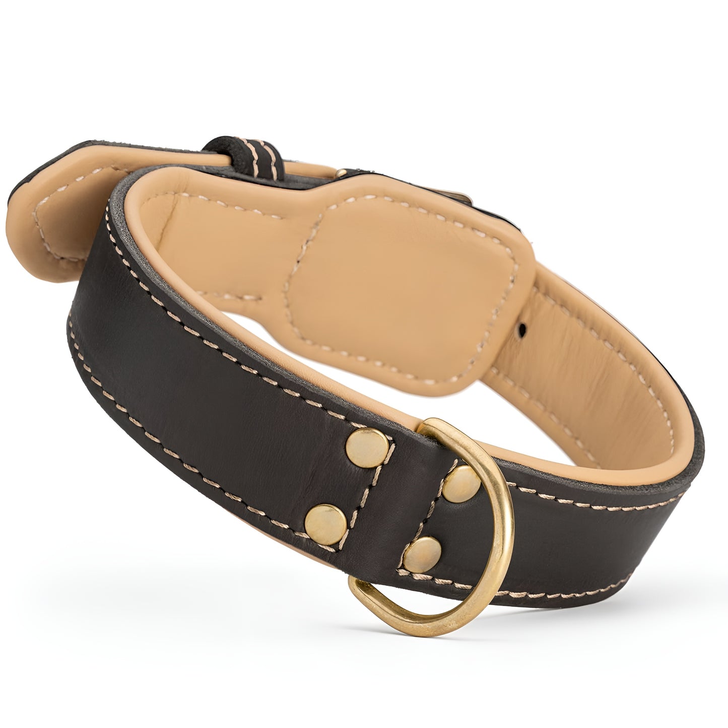 Royal Nappa Padded Handmade Leather Dog Collar for Fashion Walking