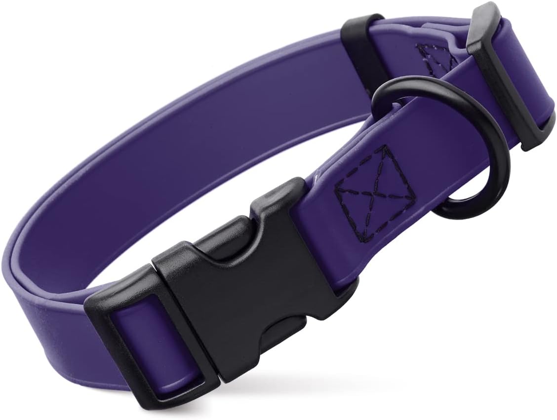 Biothane Waterproof Collar with QR Buckle Black
