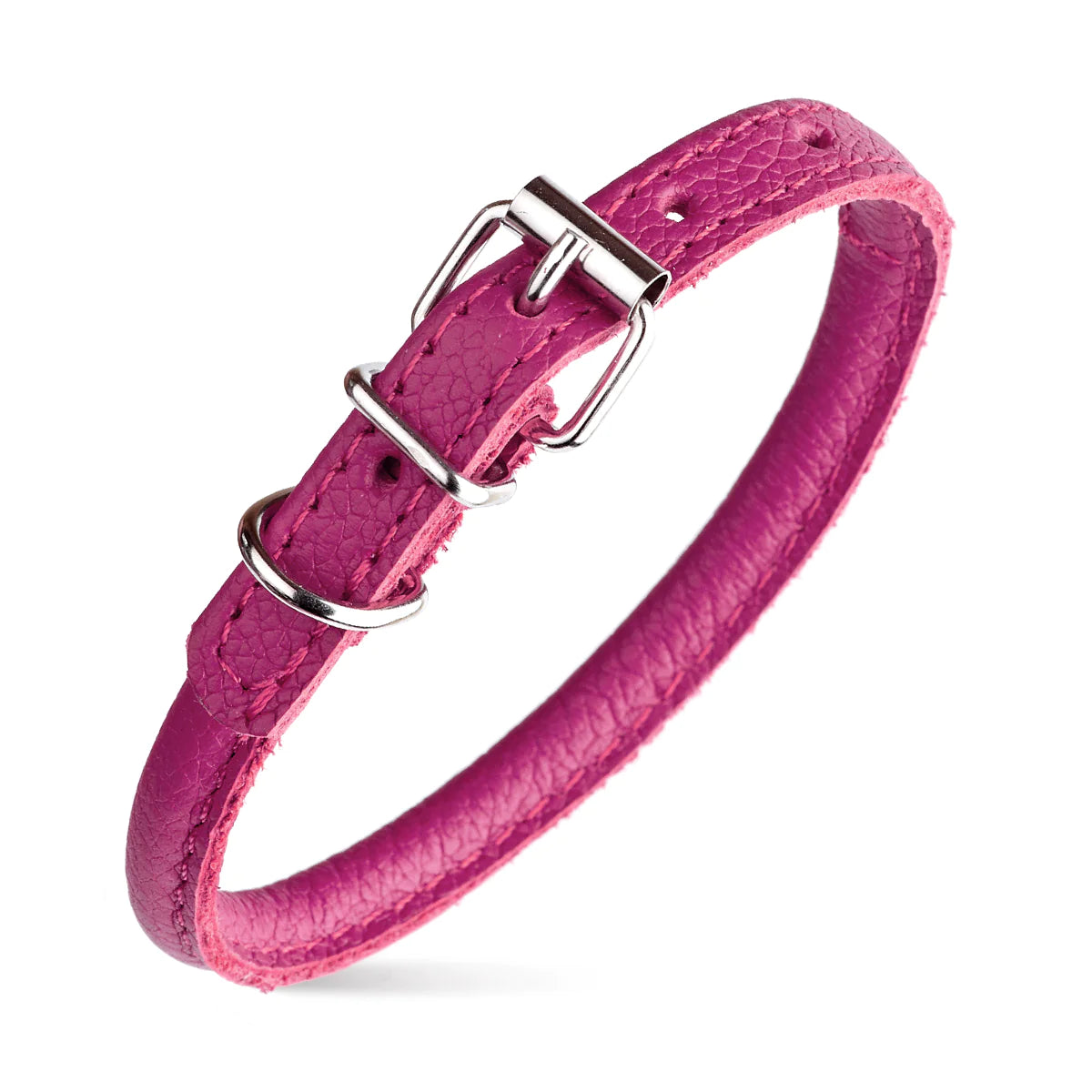 Soft Leather Collar Rolled Round Soft Padded