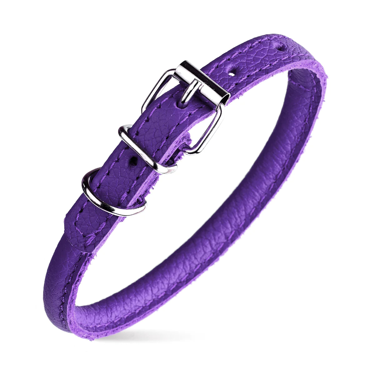 Soft Leather Collar Rolled Round Soft Padded