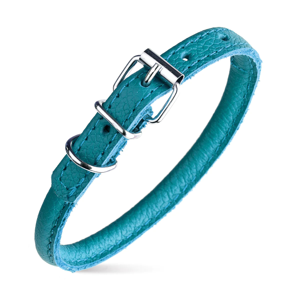 Soft Leather Collar Rolled Round Soft Padded
