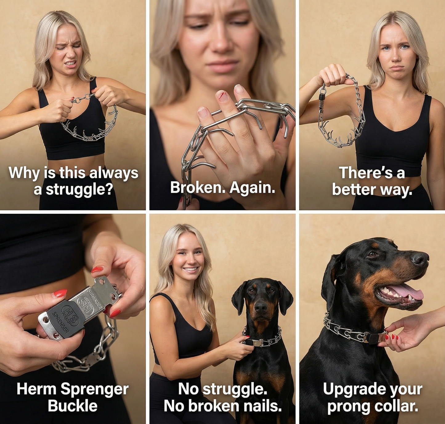 Herm Sprenger ClicLock Sujetador Hebilla de acero inoxidable