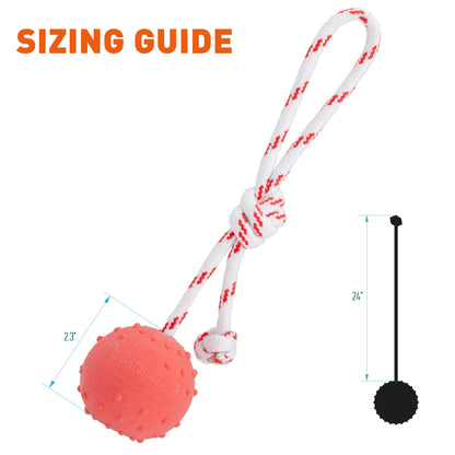 FDT Solid Rubber Dog Ball with Rope – Water Fetch Toy – view 6