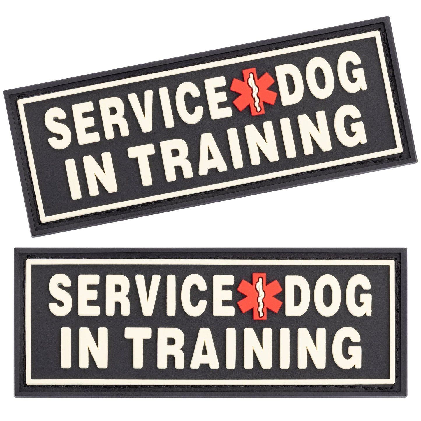 3D Rubber "Service Dog in Training" Removable Patches for Dog Harness and Vest