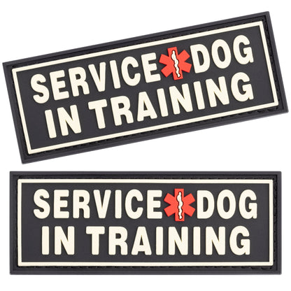 3D Rubber "Service Dog in Training" Removable Patches for Dog Harness and Vest