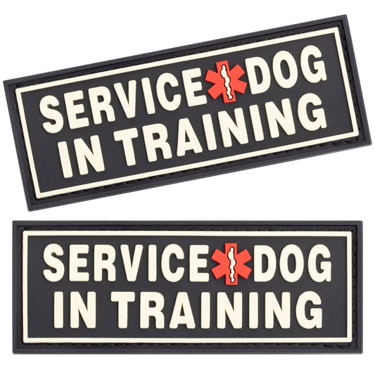 3D Rubber "Service Dog in Training" Removable Patches for Dog Harness and Vest