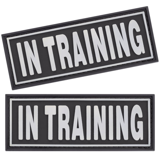 3D Rubber "In Training" Removable Patches for Dog Harness and Vest