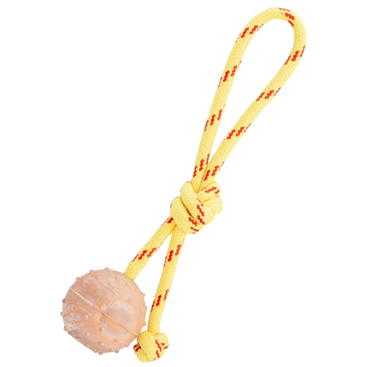 FDT Rubber Dog Ball on Rope – Small 2" (5 cm) – Hollow