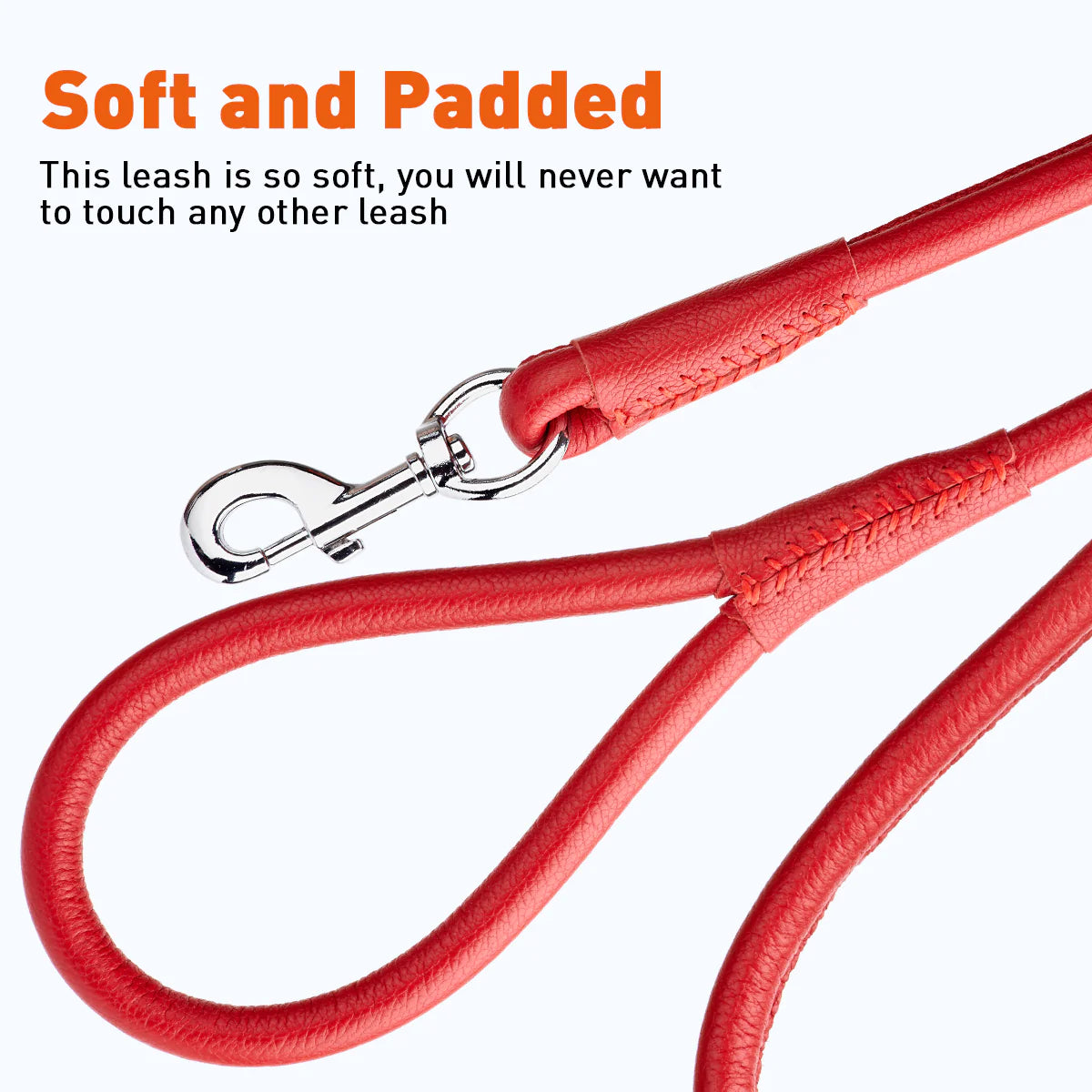 Strong Round Leather Lead Leash