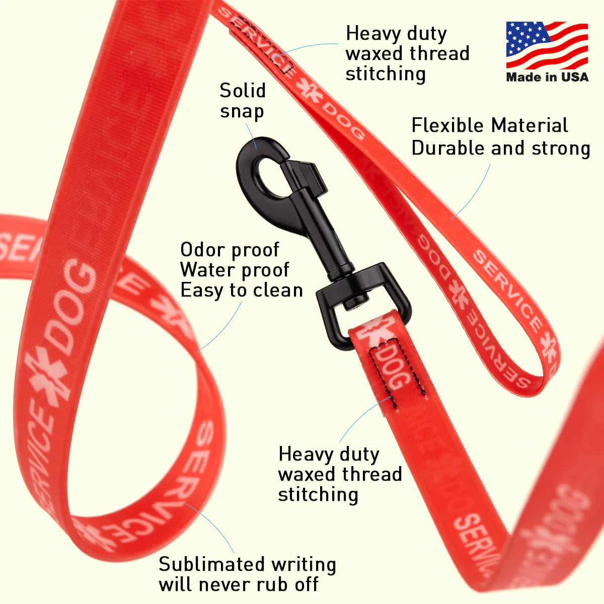 Biothane Service Dog Collar and Leash