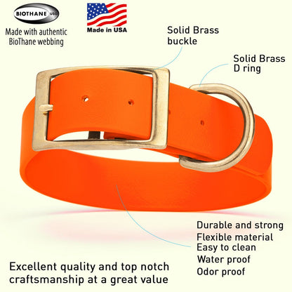 Viper Biothane Waterproof Collar - Brass Hardware