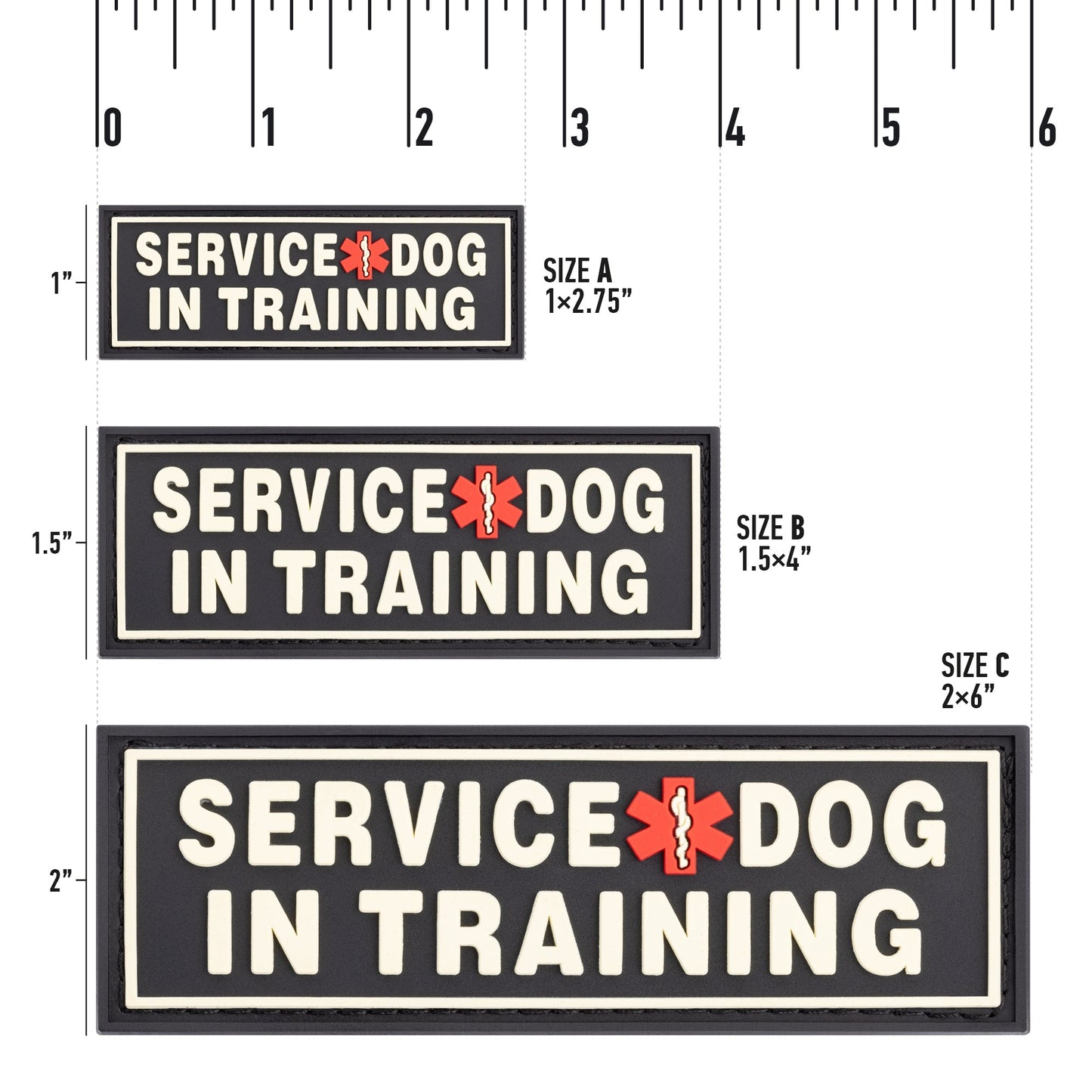 3D Rubber "Service Dog in Training" Removable Patches for Dog Harness and Vest