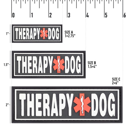 3D Rubber "Therapy Dog" Removable Patches for Dog Harness and Vest