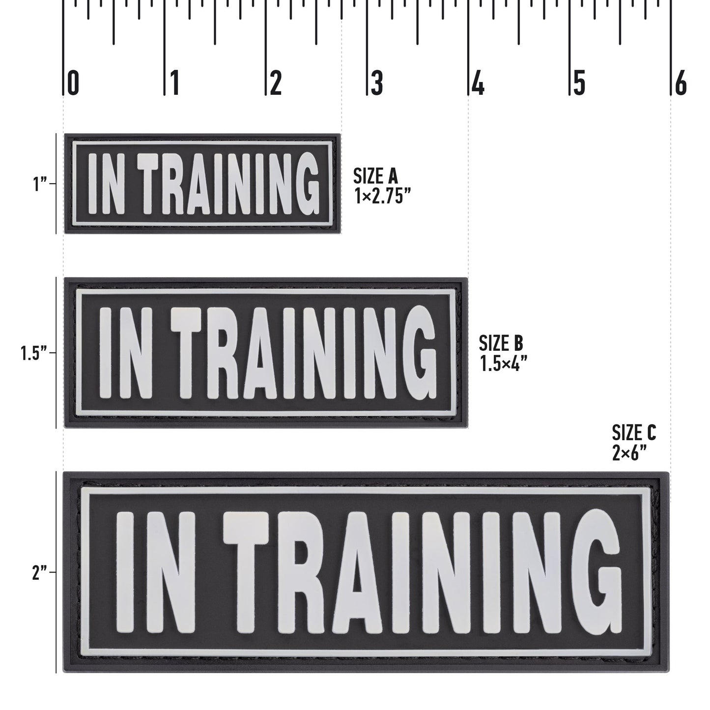 3D Rubber "In Training" Removable Patches for Dog Harness and Vest