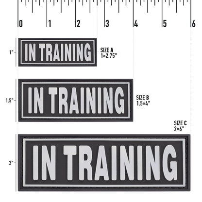 3D Rubber "In Training" Removable Patches for Dog Harness and Vest