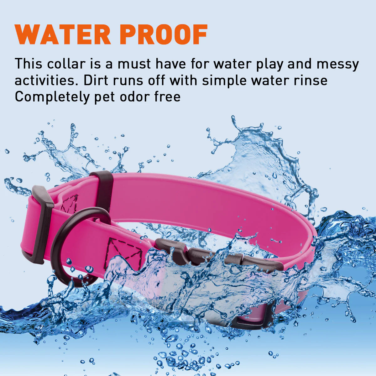 Biothane Waterproof Collar with QR Buckle Black