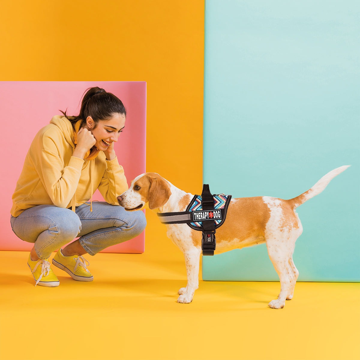 3D Rubber "Therapy Dog" Removable Patches for Dog Harness and Vest