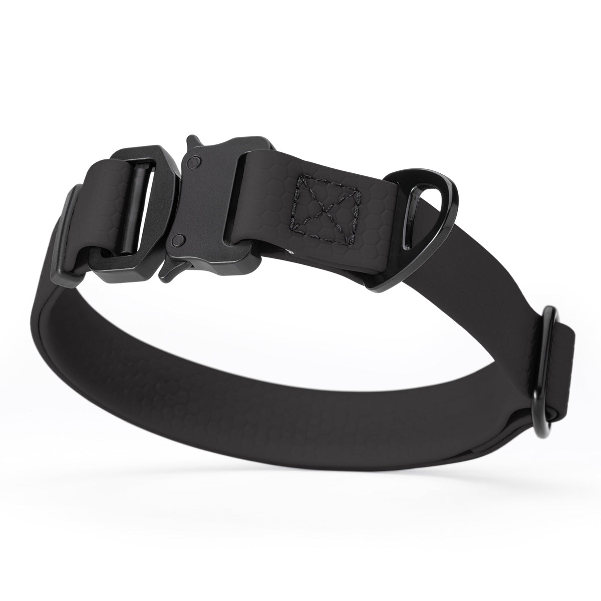 Waterproof Dog Collar with Metal Stab-Lock Buckle – Heavy-Duty Biothane HEX Collar – W 3/4" x L 12-19", W 1" x L 15-25"