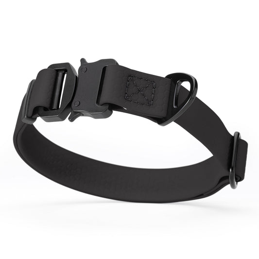 Waterproof Dog Collar with Metal Stab-Lock Buckle – Heavy-Duty Biothane HEX Collar – W 3/4" x L 12-19", W 1" x L 15-25"