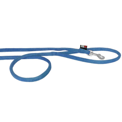 Comfort Microfiber Round Dog Leash – Soft Lightweight Leash 4 ft & 6 ft – Blue