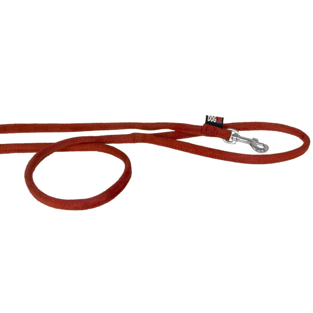 Comfort Microfiber Round Dog Leash – Soft Lightweight Leash 4 ft & 6 ft – Red