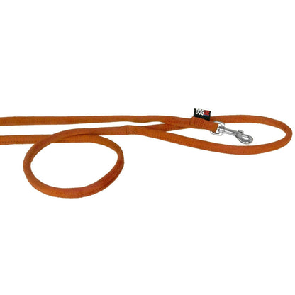 Comfort Microfiber Round Dog Leash – Soft Lightweight Leash 4 ft & 6 ft – Orange
