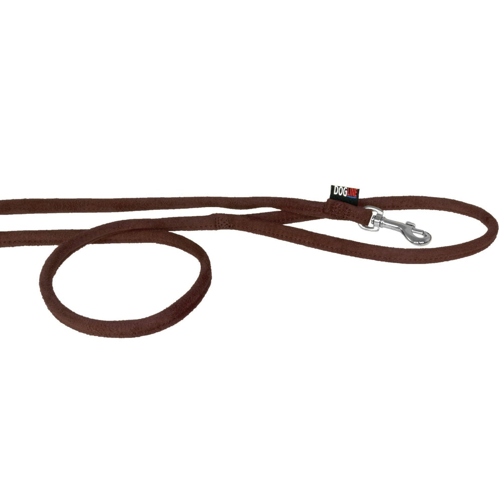 Comfort Microfiber Round Dog Leash – Soft Lightweight Leash 4 ft & 6 ft – Brown