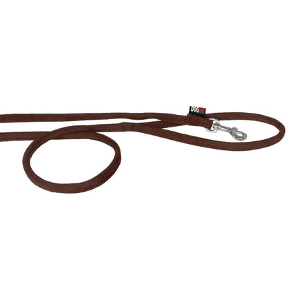 Comfort Microfiber Round Dog Leash – Soft Lightweight Leash 4 ft & 6 ft – Brown
