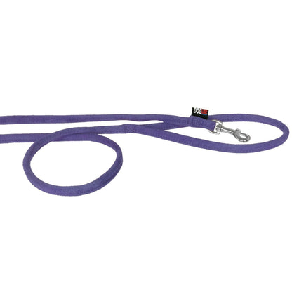 Comfort Microfiber Round Dog Leash – Soft Lightweight Leash 4 ft & 6 ft – Purple