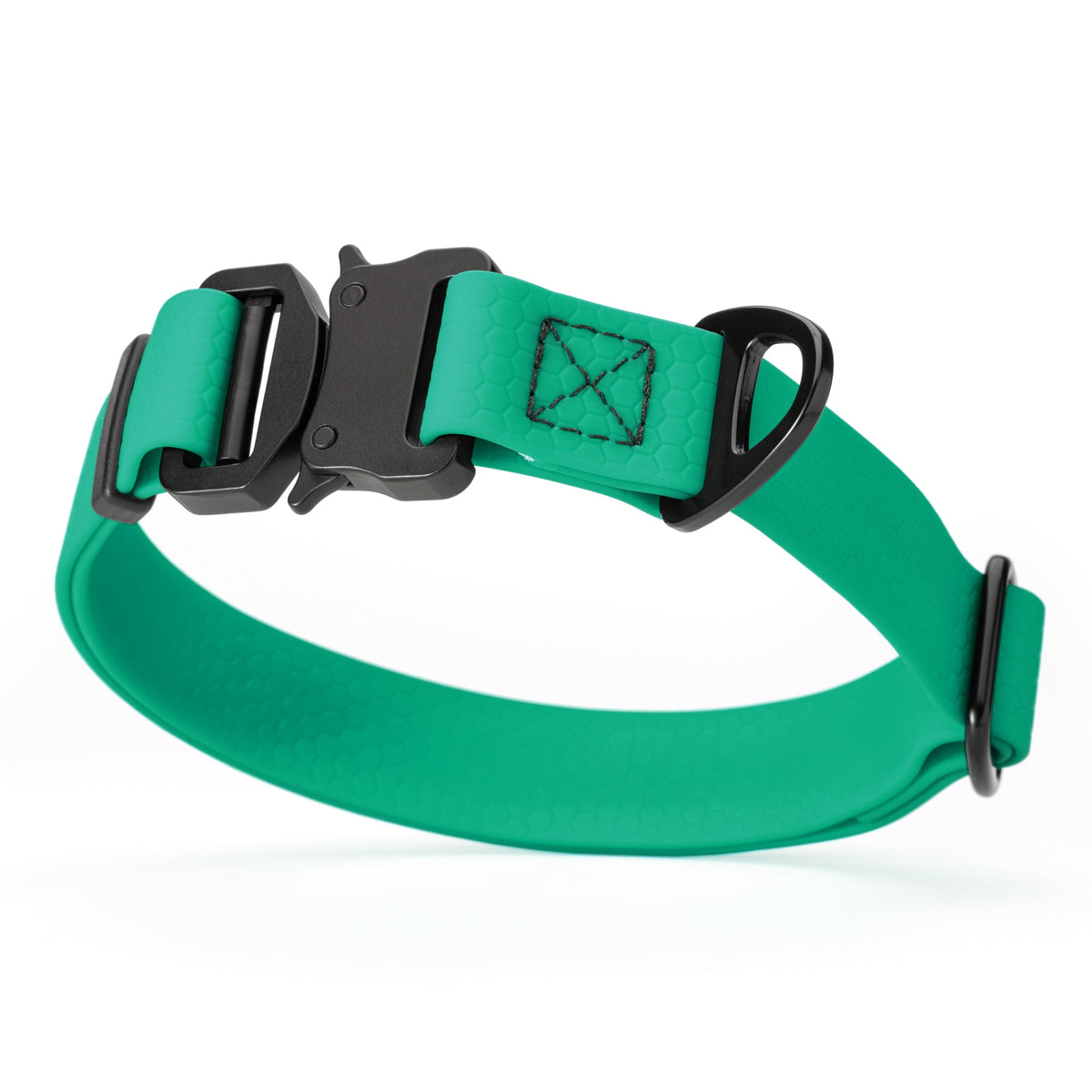 Waterproof Dog Collar with Metal Stab-Lock Buckle – Heavy-Duty Biothane HEX Collar – W 3/4" x L 12-19", W 1" x L 15-25"