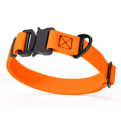 Waterproof Dog Collar with Metal Stab-Lock Buckle – Heavy-Duty Biothane HEX Collar – W 3/4" x L 12-19", W 1" x L 15-25"