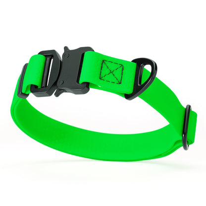 Waterproof Dog Collar with Metal Stab-Lock Buckle – Heavy-Duty Biothane HEX Collar – W 3/4" x L 12-19", W 1" x L 15-25"