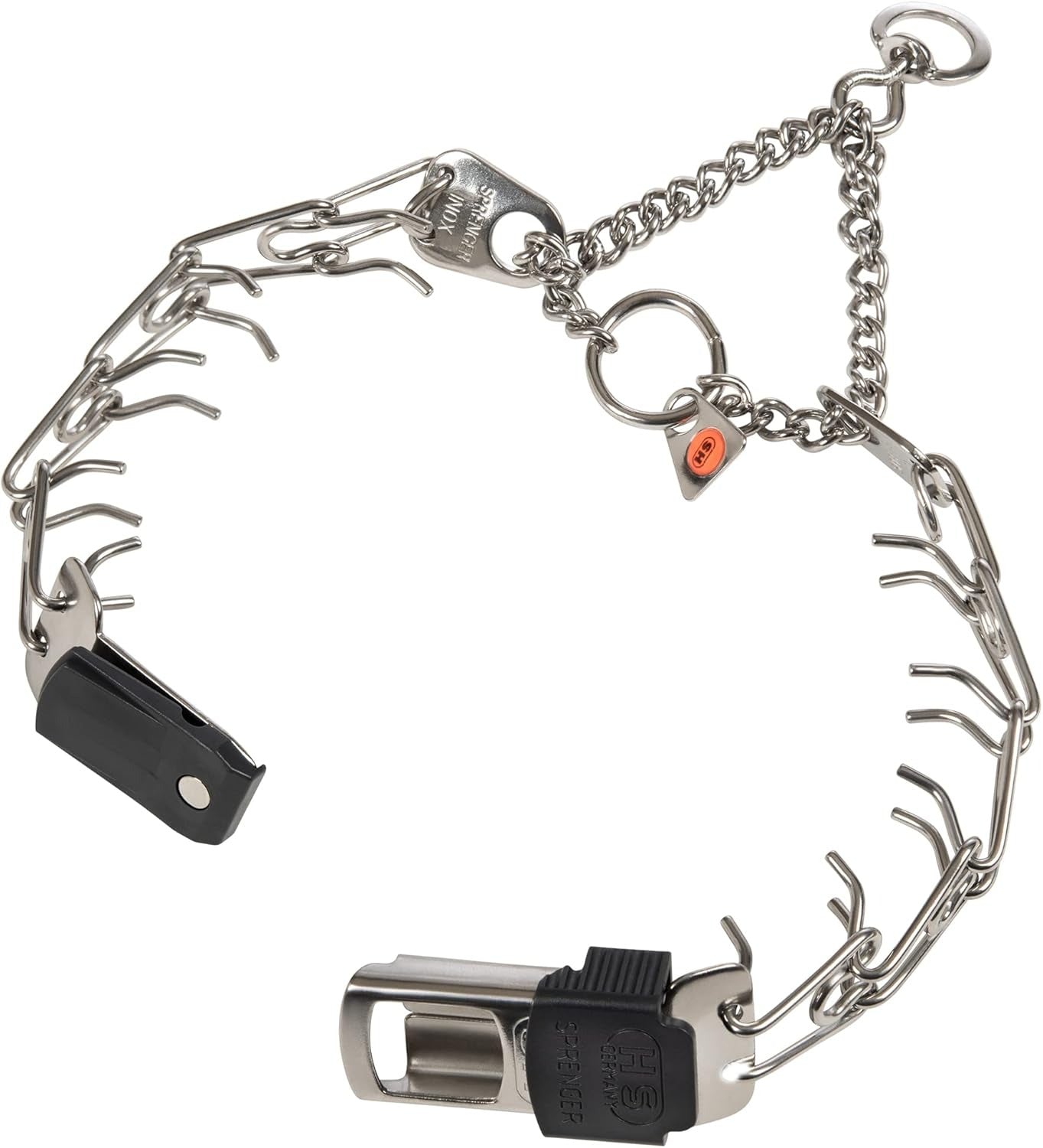 Herm Sprenger Dog Training Prong Collar with Quick Release Cliclock Buckle and Swivel Ring Adjustable Length German Made Stainless Steel Collar for Small to Medium Dogs