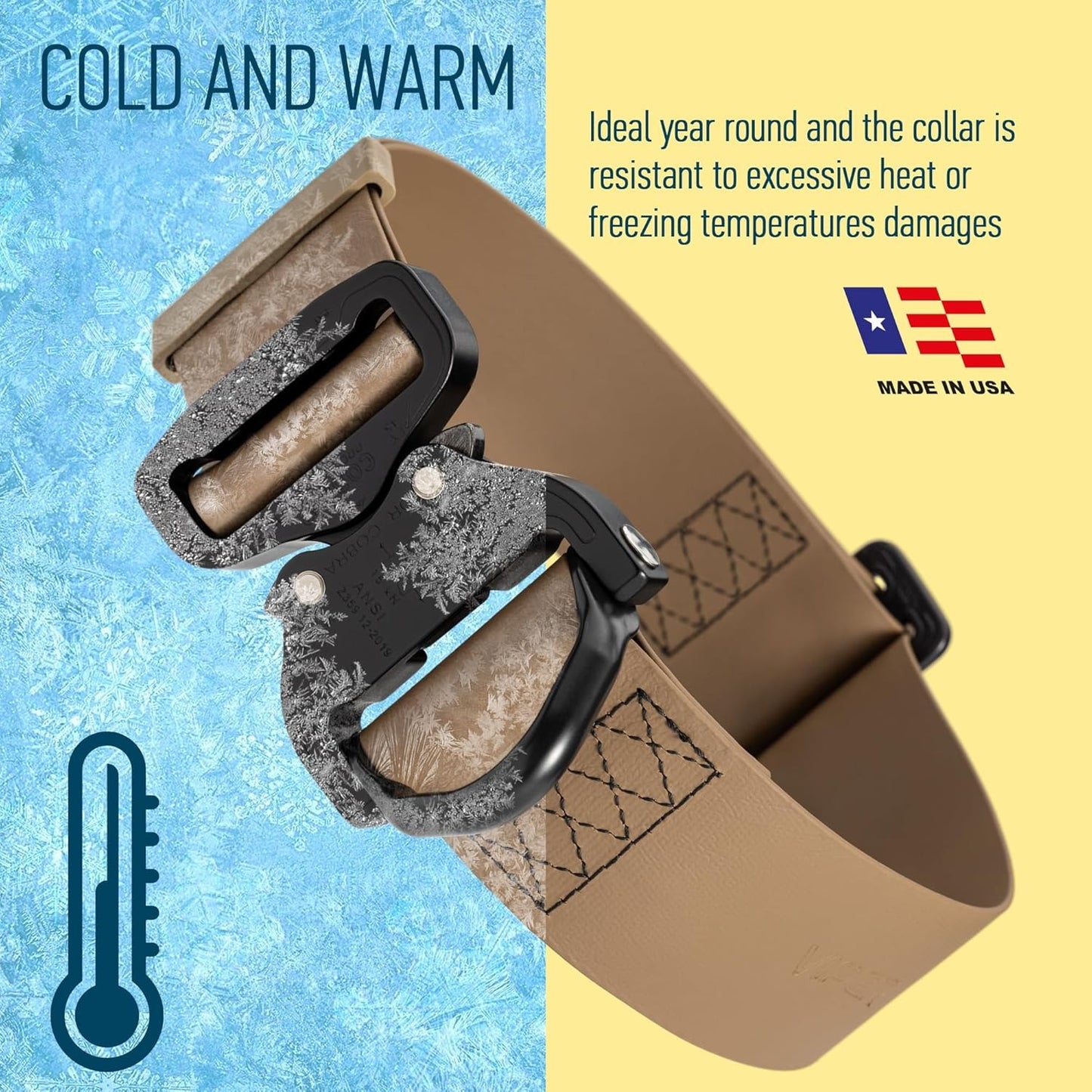 Viper BioThane Tactical Dog Collar with Cobra Prostyle D-Ring Buckle, 1.75in (45mm) Wide – Heavy-Duty, Waterproof, Odor-Resistant K9 Gear | Adjustable Fit for Active and Working Dogs