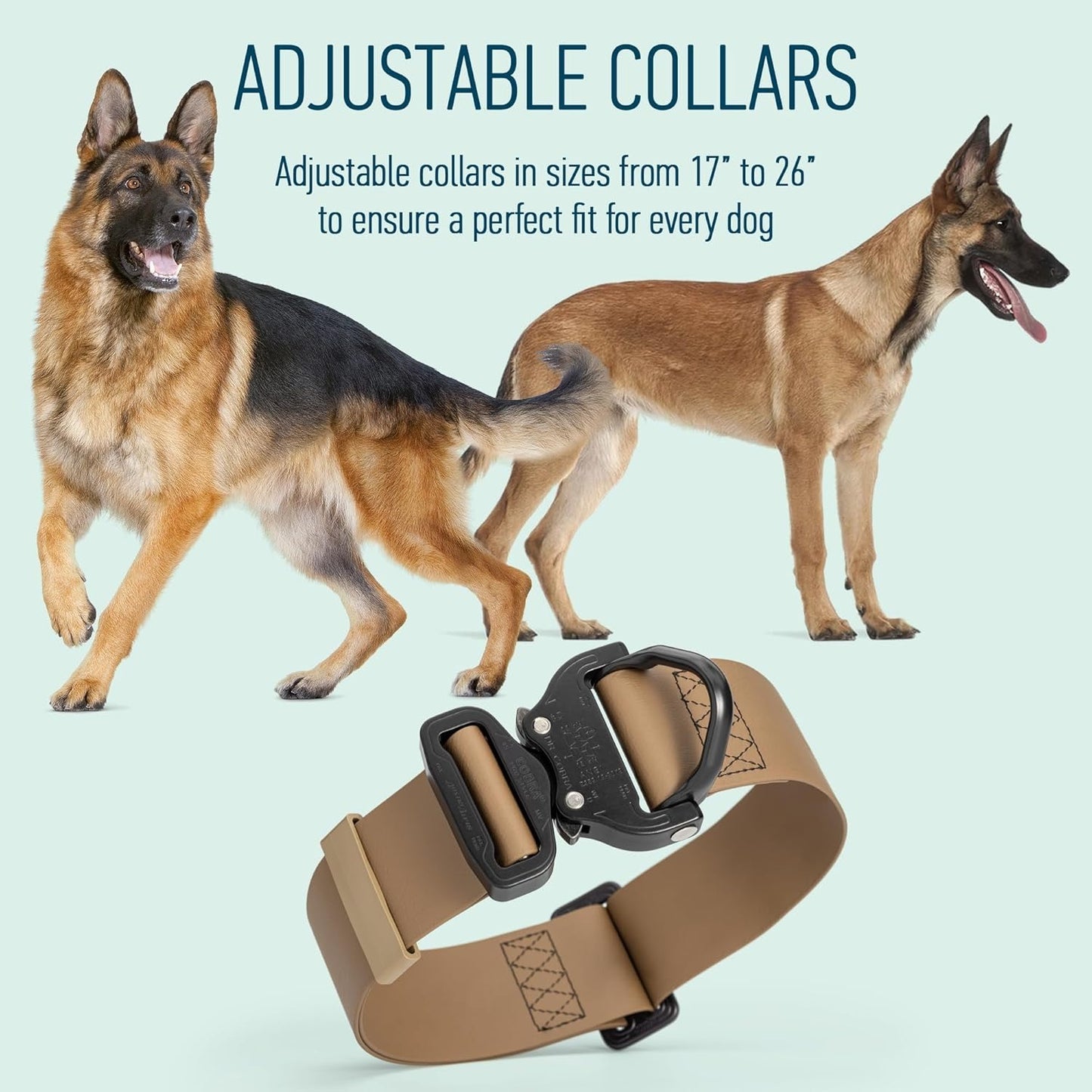 Viper BioThane Tactical Dog Collar with Cobra Prostyle D-Ring Buckle, 1.75in (45mm) Wide – Heavy-Duty, Waterproof, Odor-Resistant K9 Gear | Adjustable Fit for Active and Working Dogs