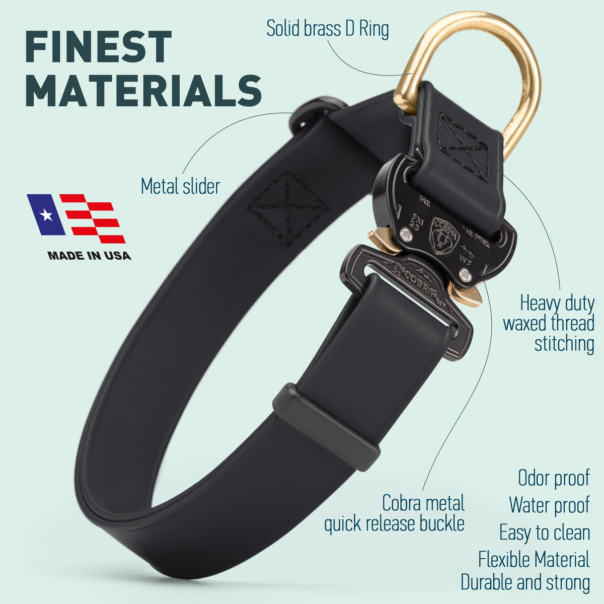 Viper Biothane Tactical Dog Collar – Cobra Buckle – view 20