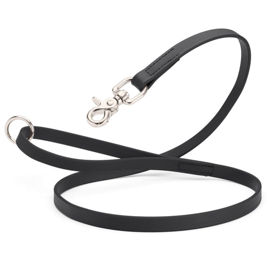 Biothane Dog Leash with Nickel Scissor Snap – 4 ft & 6 ft Waterproof Everyday Leash – Black