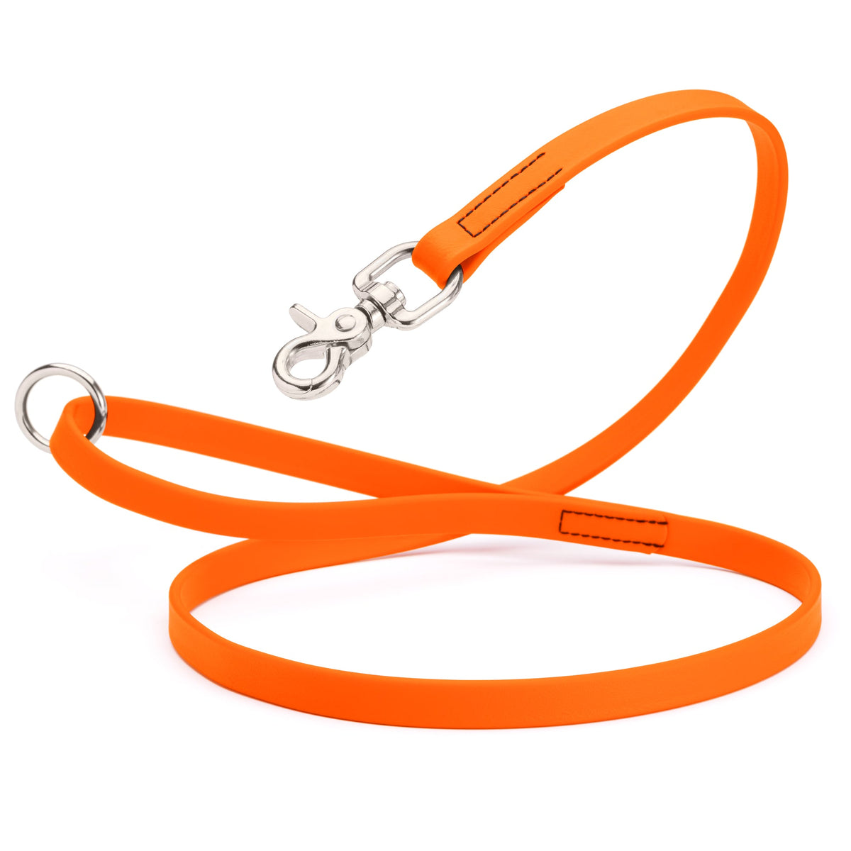 Biothane Long Line, Nickel Snap – 10 to 33 ft – Hunter Orange