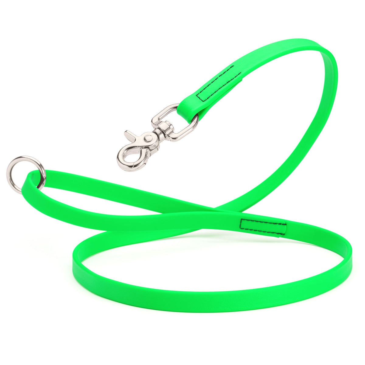 Biothane Long Line, Nickel Snap – 10 to 33 ft – Tropical Green